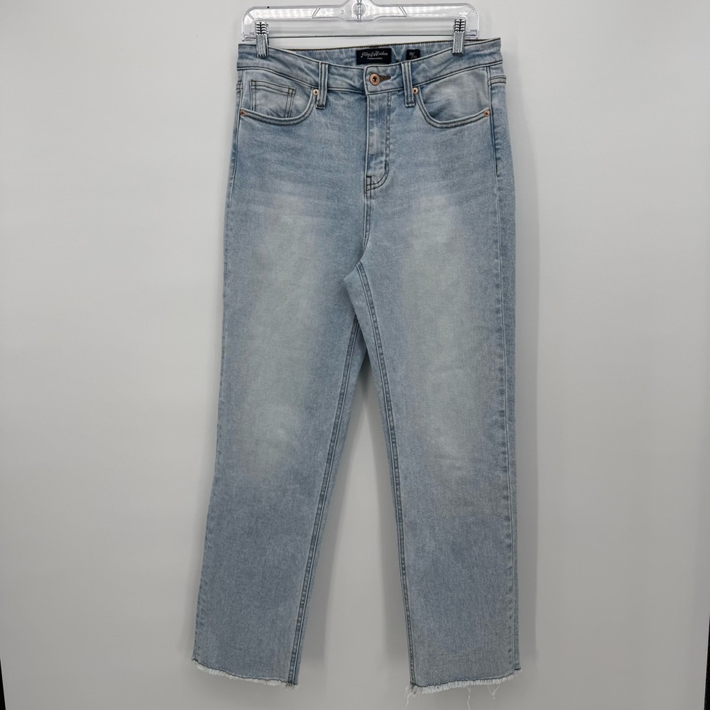 Flag & Anthem Light Wash High Rise Straight Denim Jeans Size 10/30 Classic - Picture 1 of 9